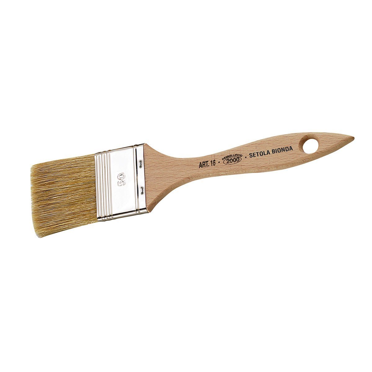 Pennellessa manico legno 6 mm, con setola bionda