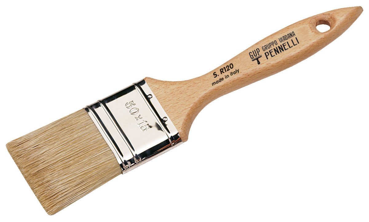 Pennellessa con manico in legno grezzo